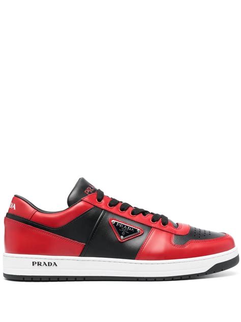 prada downtown logo low top sneaker|prada black sneakers ladies.